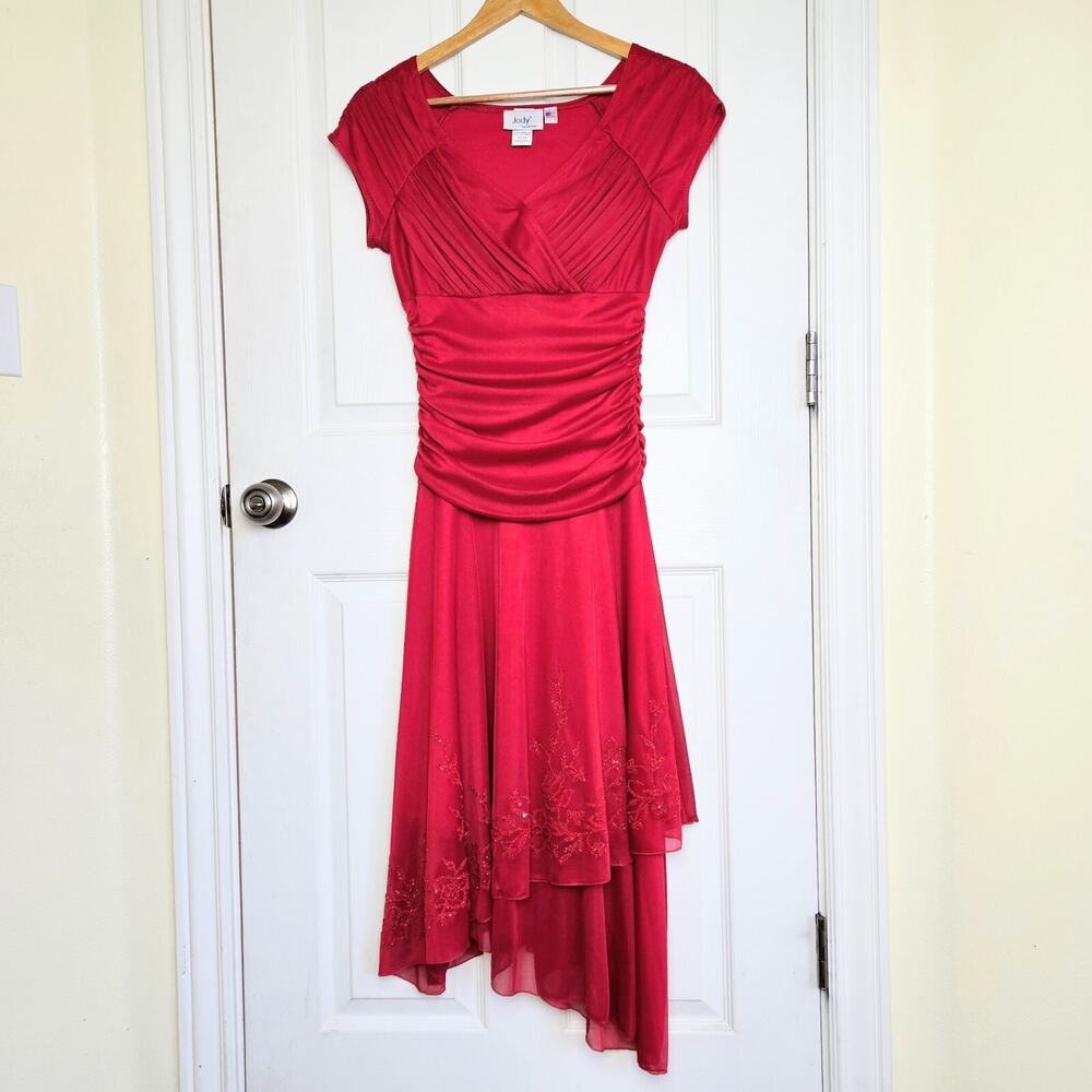 Vintage Y2K Jodi California Babydoll Asymmetrical Sparkly Midi Whimsigoth Sz S